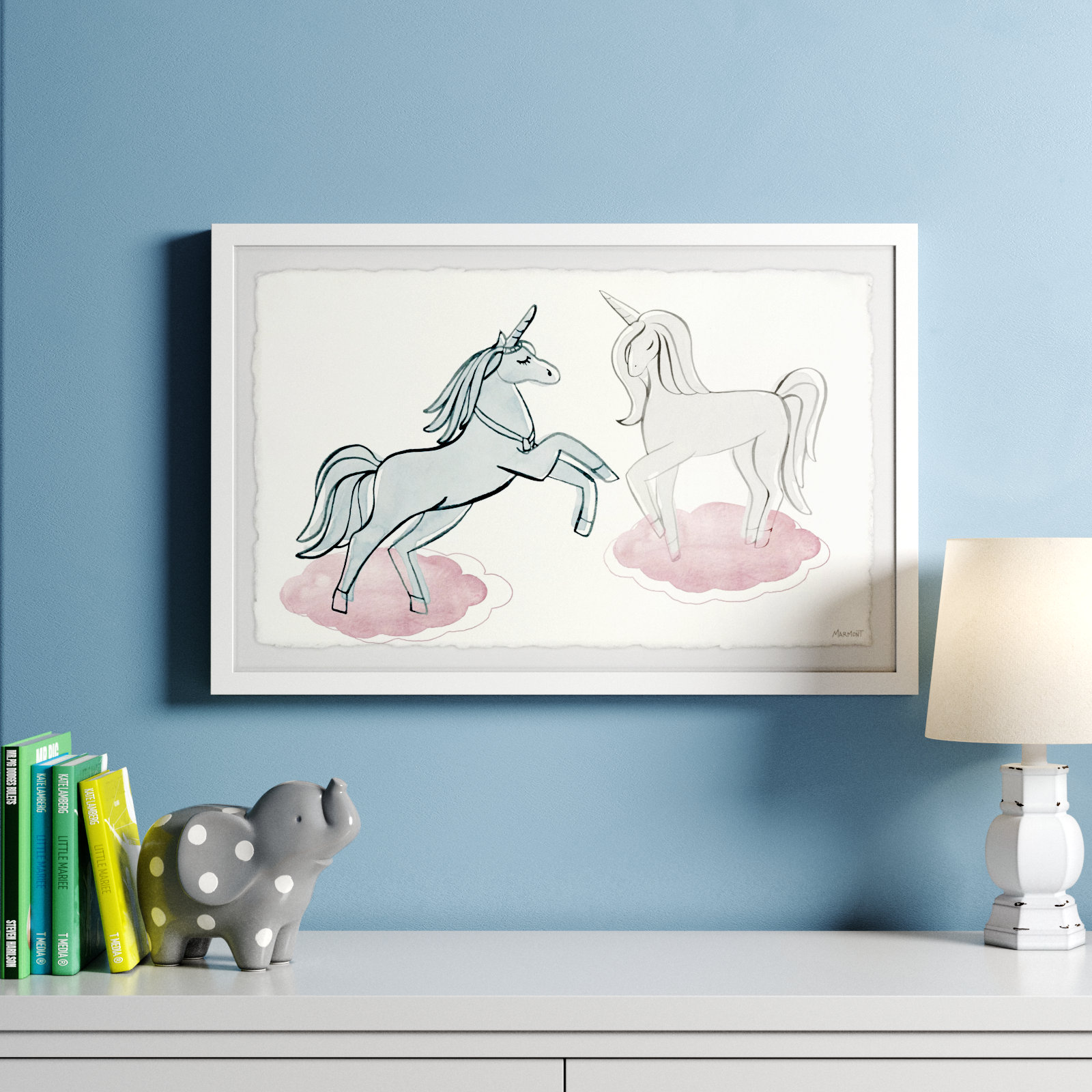 Viv + Rae™ Laivai Unicorn Lovers Framed Print | Wayfair