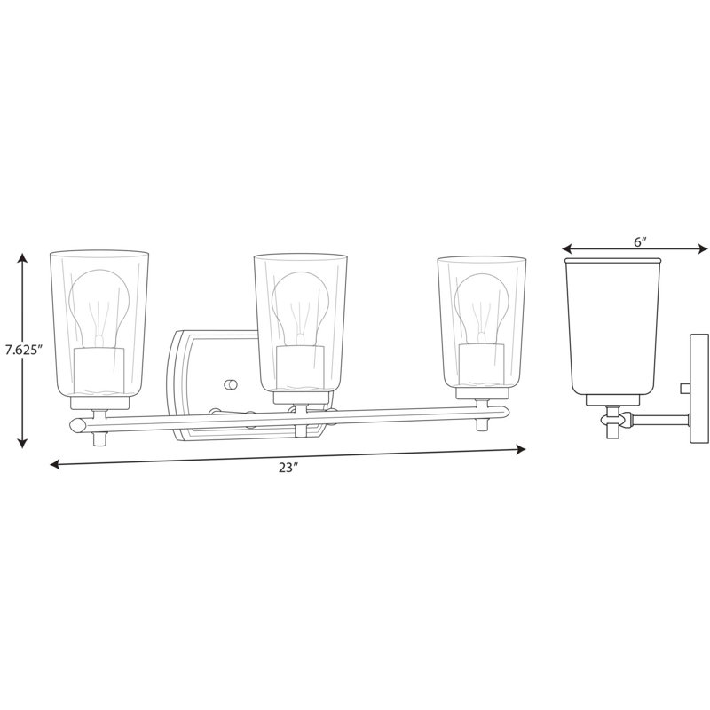 Éclairage pour meuble-lavabo 3 lumières Kilpatrick, Nickel brossé