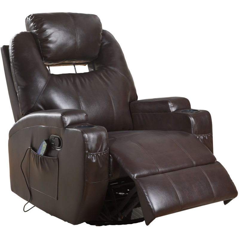 Fauteuil de massage inclinable Runkle, Similicuir brun