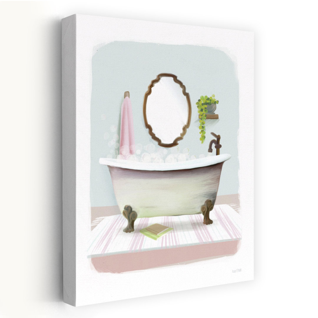 Powder Puff Bath Vintage Abstract Plant Wall Art Print