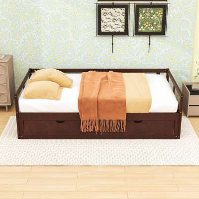 Expandable Daybed with Twin to King Size Transformation and Built-in Storage by Lark Manor