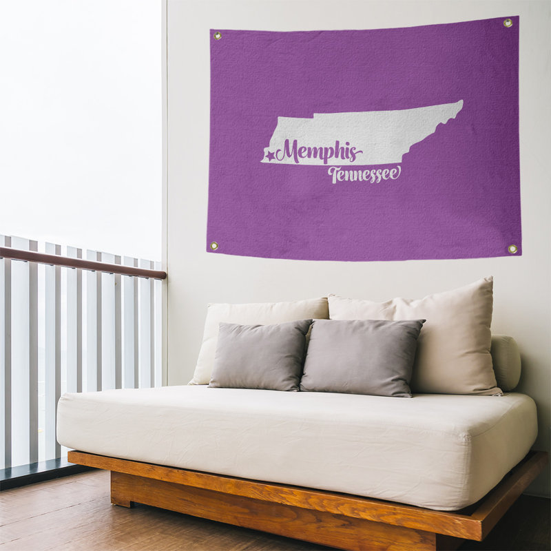 Tapisserie murale tennessee memphis, H 26 po x l 36 po, Violet