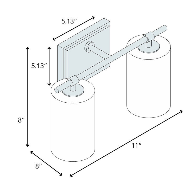 Éclairage pour salle de bain à 2 lumières, Nickel mat