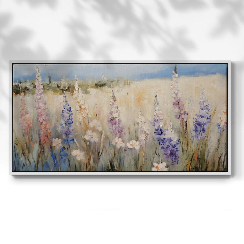 Série paysage - Cxxii - Toile tendue avec châssis encadré - Prêt à être accroché, H 21 po x l 41 po, Blanc