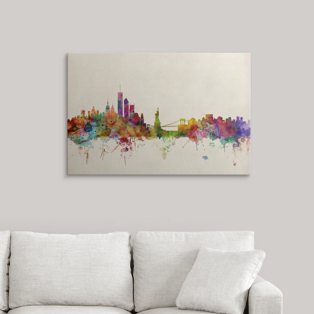 «New York Skyline» par Francy, impression, H 24 po x l 36 po x P 1,5 po, Toile