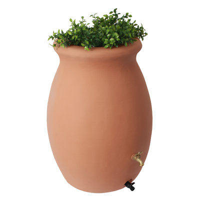 50 Gallon Flat Back Rain Barrel with Brass Spigot