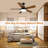 44-Inch Ceiling Fan With LED Light And Remote Control, 6-Speed Modes, 2 Rotating Modes, Timer, Improved Blades