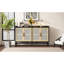 Buffet Buffet, Buffet avec portes en rotin décoratives, Buffet avec rangement pour le vestibule, la cuisine, la salle à manger et le vestibule-1073385920