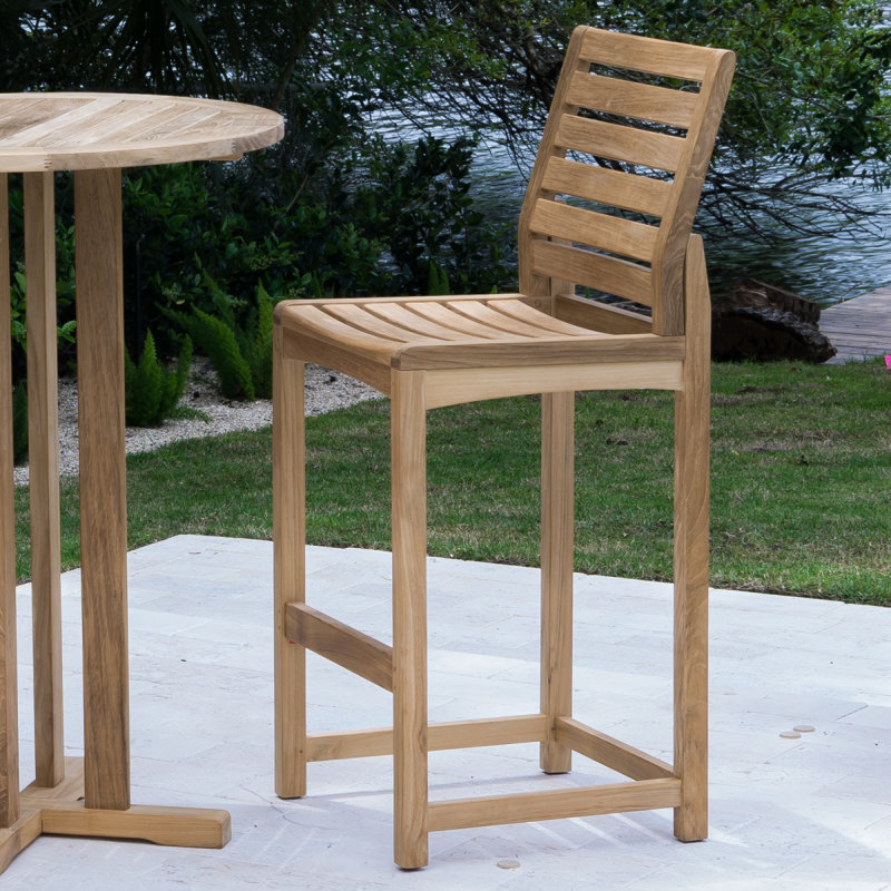 Somerset Side Barstool 5pc Teak Bar Set