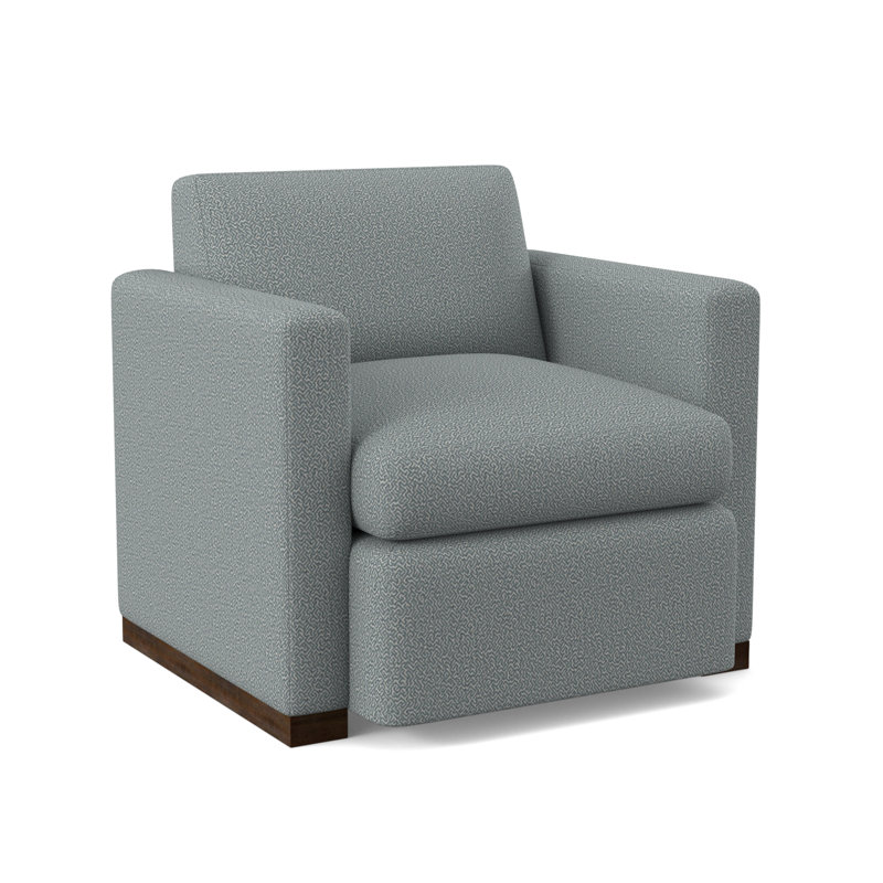 Chaise pivotante Ledger, Noyer noir, Mélange de polyester cyan maya
