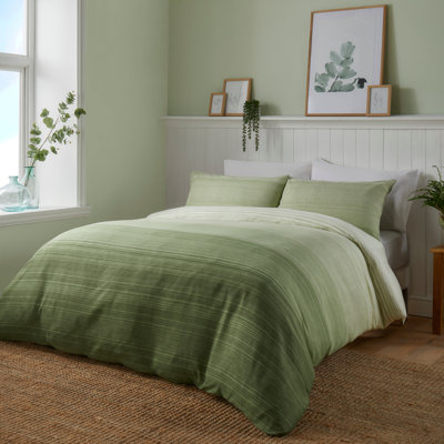 Fairhaven Polyester Striped Duvet Cover Set with Pillowcases