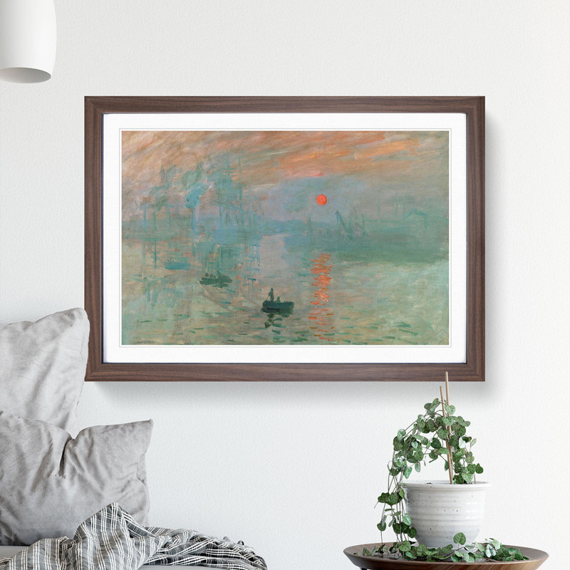 Monet - Impression, Sunrise by Claude Monet - Framed Print, 27cm H x 36cm W x 2cm D, Walnut