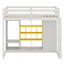 Wood Loft Bed With Wardrobe, Shelves And Cabinet-1529674353-1529674357