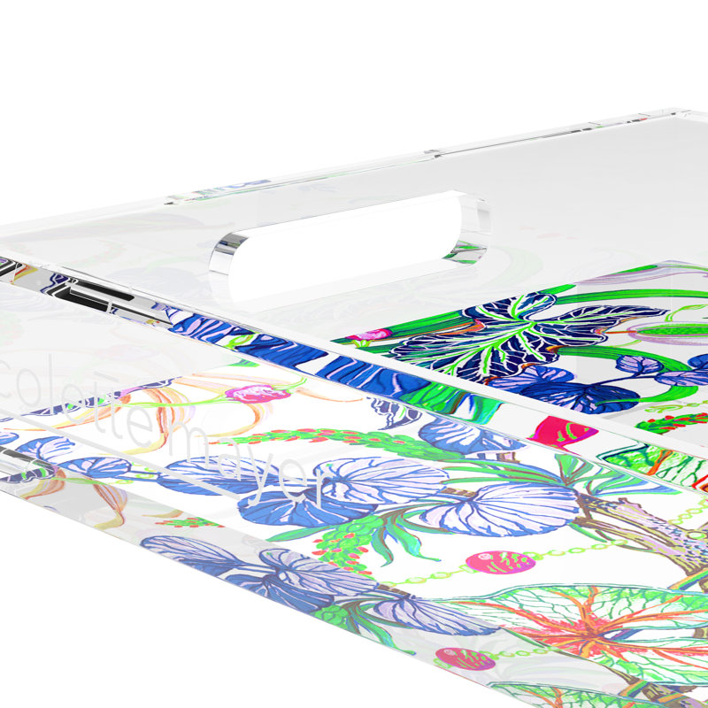 Amazonia Classic Acrylic Rectangle Decorative Tray, 22.5"W x 14.5"D x 2"H