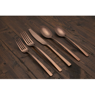 Burnt Black Celia Design 20 PCS. Flatware Set. Serves 4 Persons.