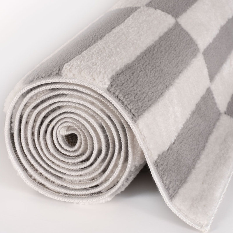 Loft Modern Striped Living Room Area Rug and Runner Soft Pile, Grey/Ivory, Runner 80 x 300 cm