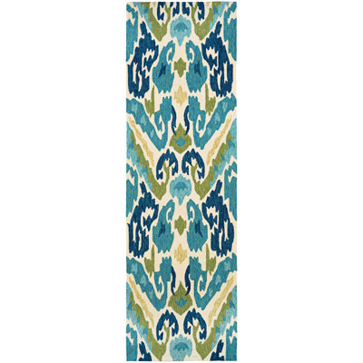 Tapis bleu azure fait à la main Jacelynn