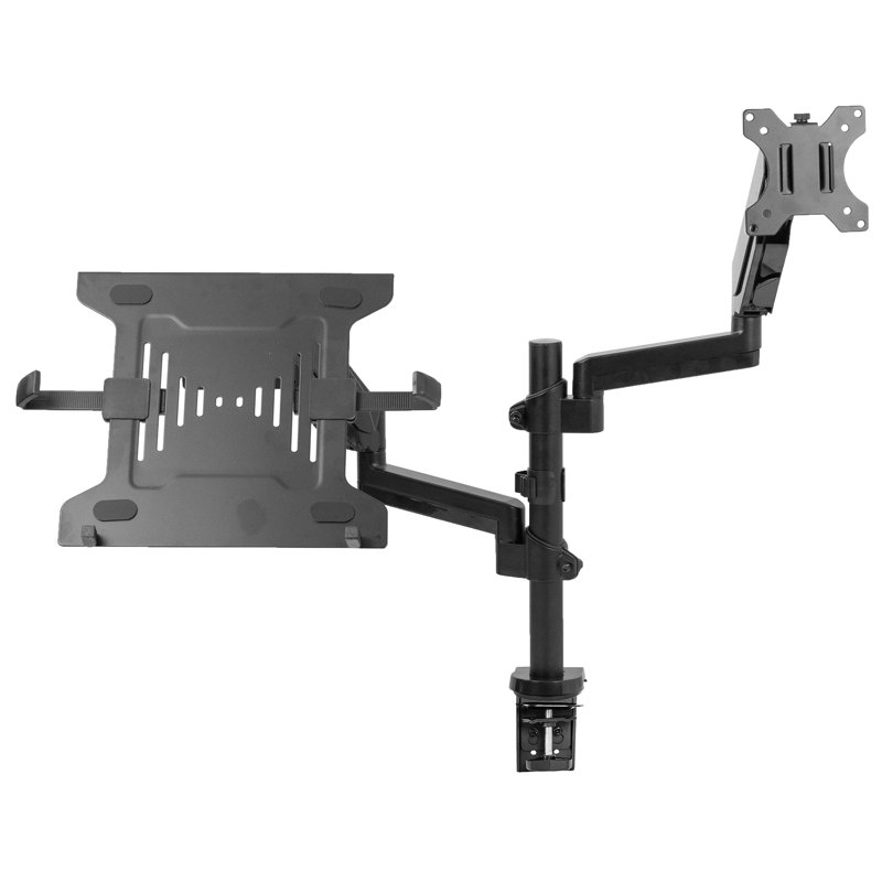 Fixation de bureau pneumatique pour moniteur et bras pour ordinateur portable