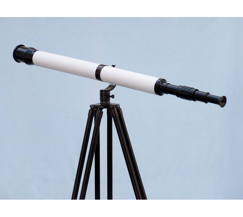 Milana Entertainment Decorative Telescope, Bronze/White/Black, 65" H x 9" W x 6" D