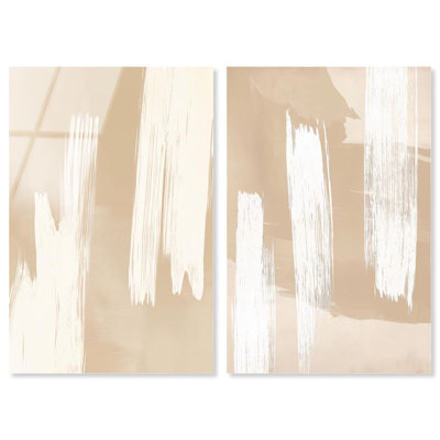 Gestural Grains Duet Acrylic Print Gold Boho Wall Decor Set by Art Remedy, Ready to Hang, 10 x 15