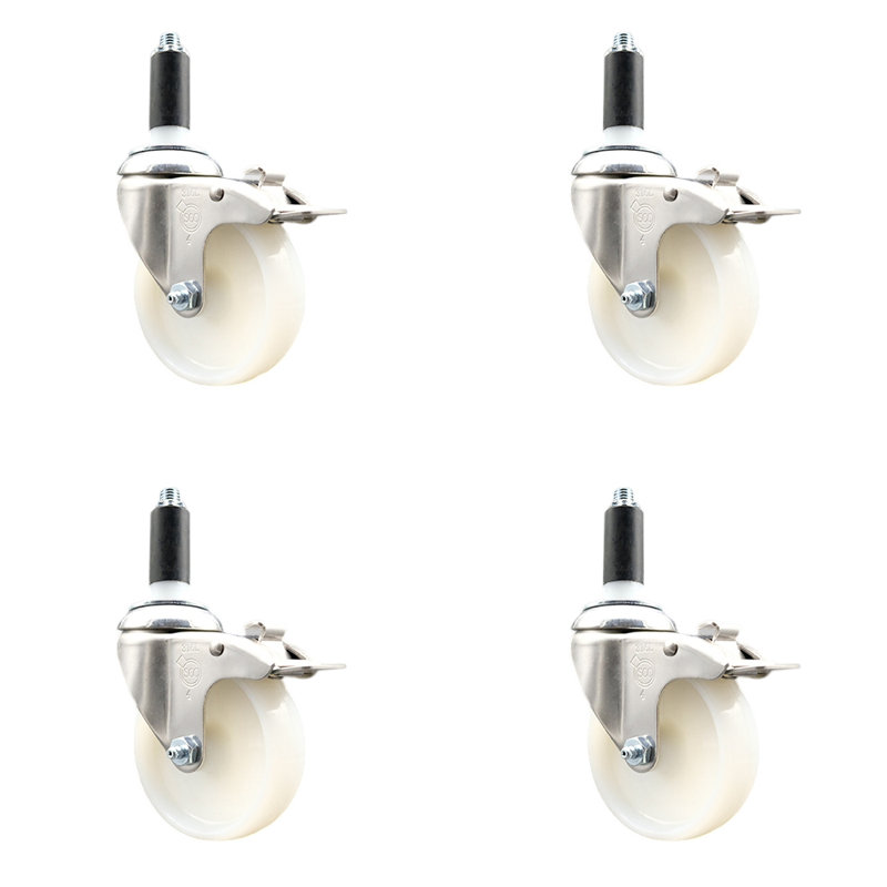 Jeu de roulettes extensibles en nylon, H 4 po x l 4 po
