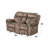 Zubaida Two Chocolate Velvet Recliner Loveseat W/USB Port & Console