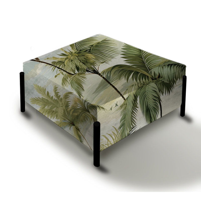 Motif tropical Palm Impression - Grand repose-pieds carré tropical
