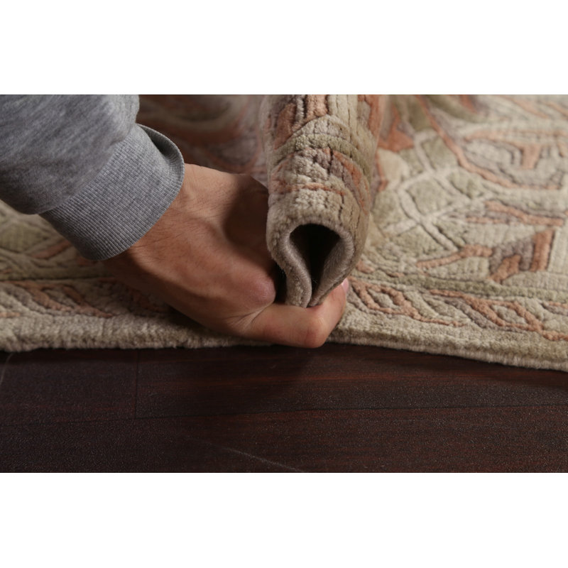 One-of-a-Kind 4'8" x 6'6" New Age Rectangle Wool Area Rug in Beige and Brown