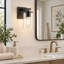 Luminaire pour meuble-lavabo de salle de bain 1 lumière avec abat-jour en verre transparent Meridian, applique murale moderne, étanche, noir-1933754810-1942731396