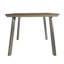 Table de salle à manger rectangulaire pour l'extérieur avec plateau en faux bois et structure en métal, table de patio résistante aux intempéries