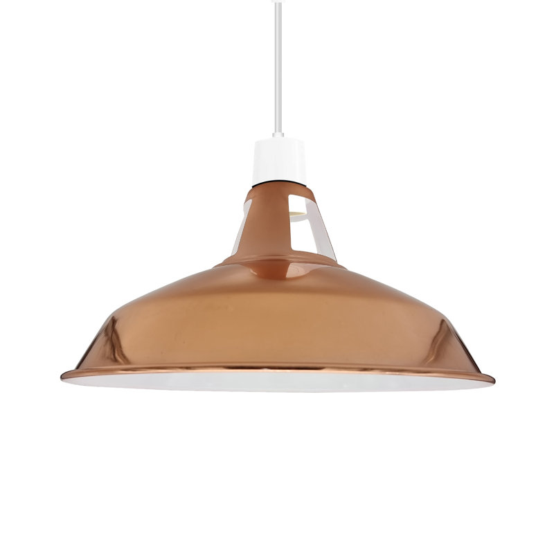 16cm H Metal Bowl Lamp Shade, Brushed Copper