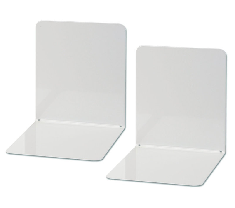 Modern & Contemporary Metal Non-Skid Bookend, Grey