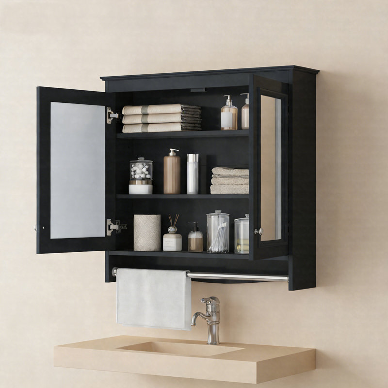 Armoire de toilette 3 en 1, armoire à pharmacie murale de 30 po avec tablettes réglables, portes à fermeture douce et miroir haute définition
