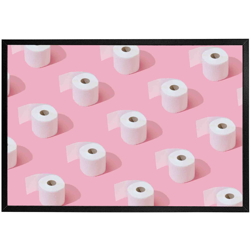 Vavra Toilet Rolls - Single Picture Frame Print, Black, 41cm H x 61cm W x 4cm D