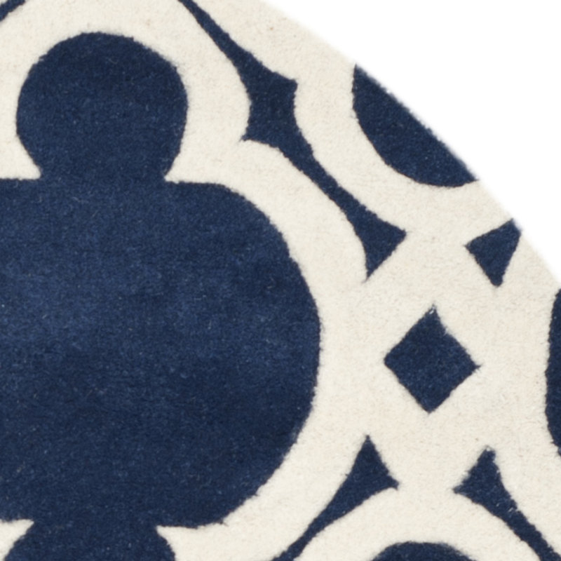 Chatham Hand Tufted Wool Geometric Rug, Round 5'