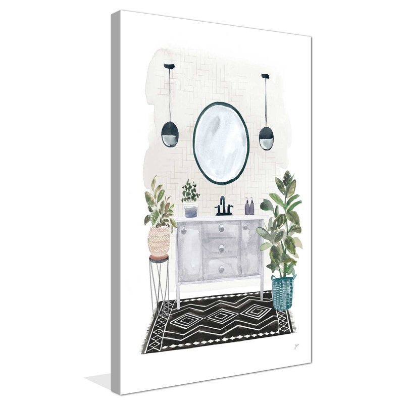 Lulus Powder Room II - Peinture, L 18 po x H 30 po, Toile tendue