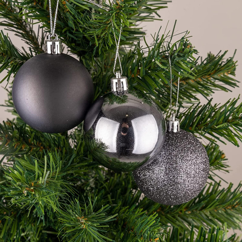 Polyvinyl Chloride (PVC) Ball Ornament, 10cm H x 10cm W x 10cm D, Grey
