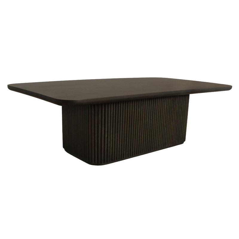 Odin Cocktail Table In Modern Charred Ember Finish On Mango Solid Wood