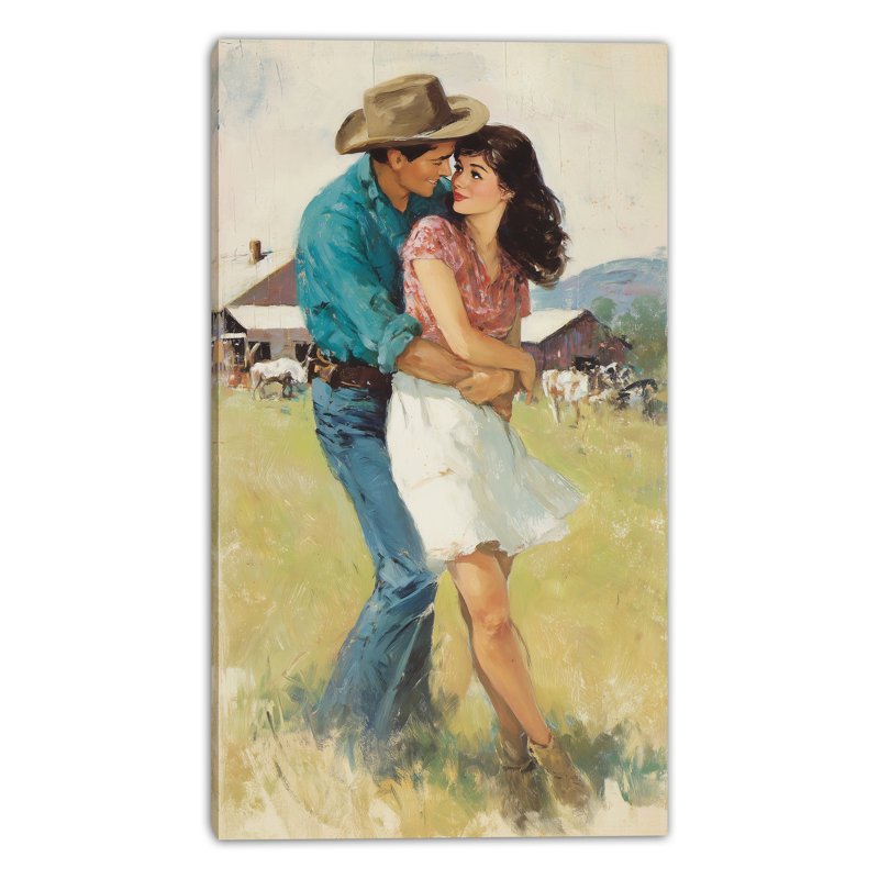 Art mural sur toile Country Dance Kiss, L 24 po x H 42 po x P 1,5 po