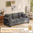 84" Modern Style Comfortable Corduroy Reception Sofa, Seating of 3, with Cup Holder and Side Pocket-1447755126
