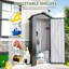 2.5FTx 1.4FT Small Outdoor Galvanized Iron Sheet Tool Shed,Garden Shed With Waterproof Design-111050155