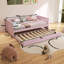 Lit plateforme en bois avec garde-corps et lit gigogne-1983681150