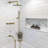 Wall Mounted Solid Brass Complete Shower System With Tub Spout And 3-Cross Handles-118309410