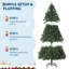 Arbre de Noël artificiel pour la maison, le bureau, la décoration de fête avec 1400 branches, assemblage facile, charnières en métal et base pliable-731949426
