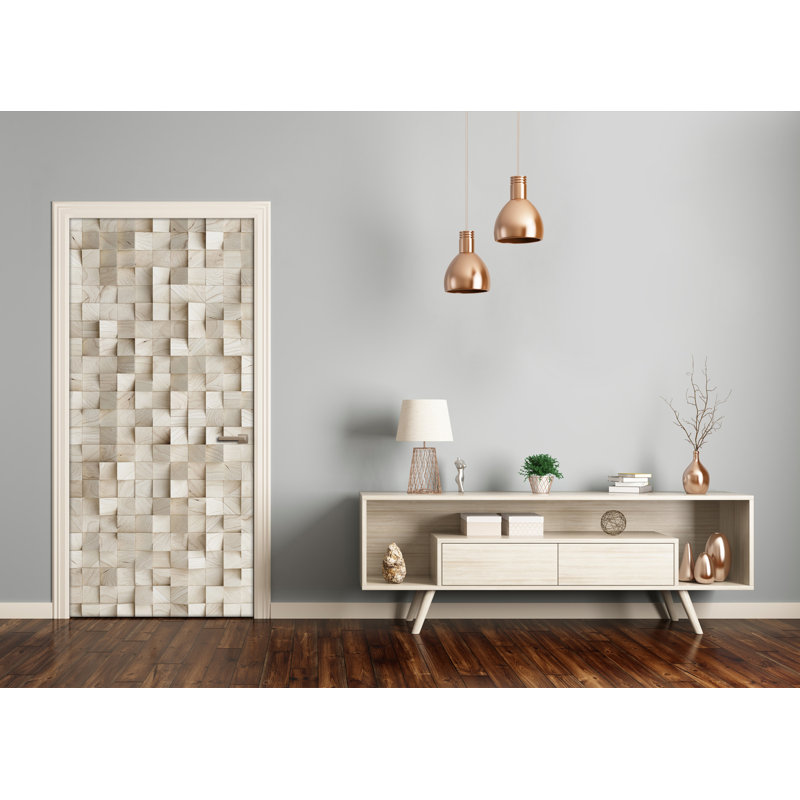 Wood Blocks Door Decal