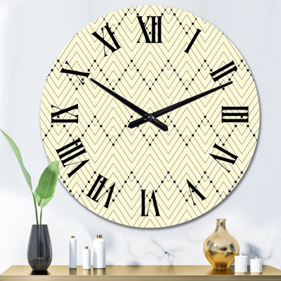 Beige Triangluar Rhythm - Patterned Wall Clock