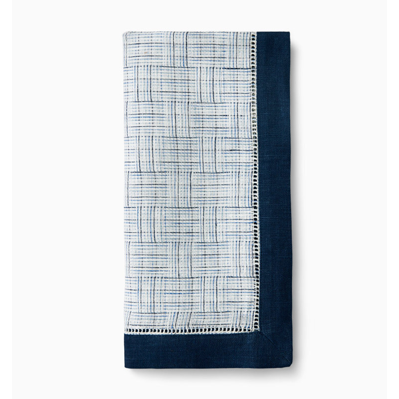 Mikelina Linen Square Napkins, Navy