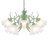 Modern Floral Chandelier Collection, Green Metal Flower Pendant with Hand-Pleated Glass Shades, Adjustable Height 15-95", Sloped Ceiling Compatible-1395930942-1395930939