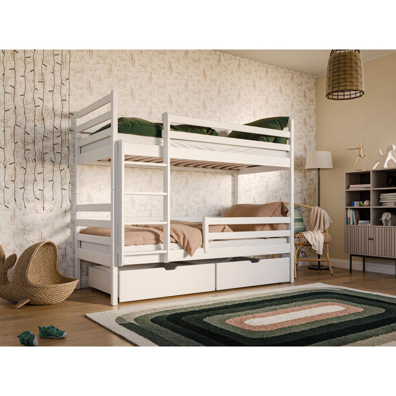 Landis Single (3') Standard Bunk Bed and Mattress, White