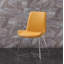 Ensemble de deux chaises d'appoint de salle à manger rembourrées orange et argent